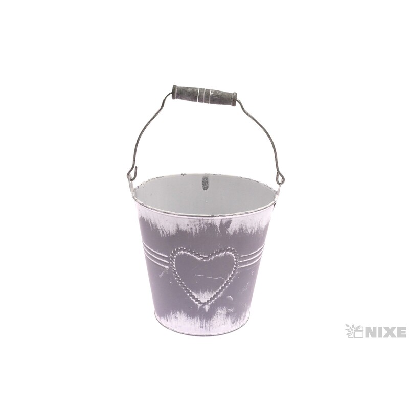 PLECHOVÝ KBELÍK 15,5x15cm*ŠEDÁ