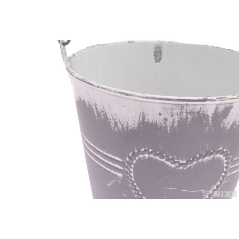 PLECHOVÝ KBELÍK 15,5x15cm*ŠEDÁ