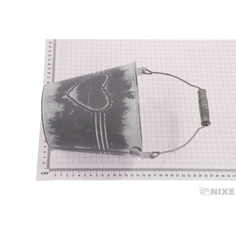 PLECHOVÝ KBELÍK 15,5x15cm*ŠEDÁ