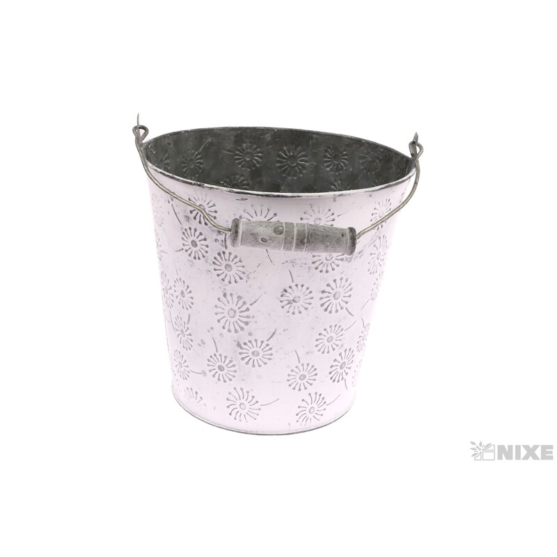 PLECHOVÝ KBELÍK 17,5x17cm*BÍLÁ