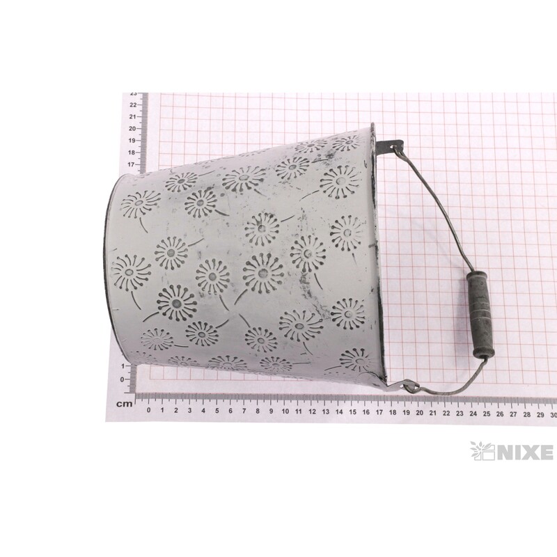 PLECHOVÝ KBELÍK 17,5x17cm*BÍLÁ