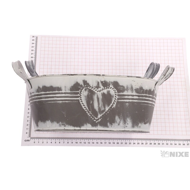 PLECHOVÝ OBAL OVÁL 10x18x30cm*STŘÍBRNÁ