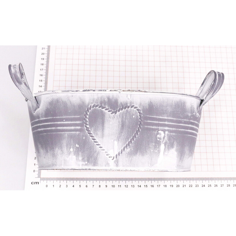 PLECHOVÝ OBAL OVÁL 10x15x25cm*STŘÍBRNÁ