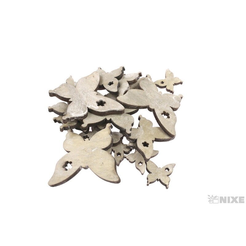 MOTÝL 7-5-3cm 20ks*ŠEDÁ