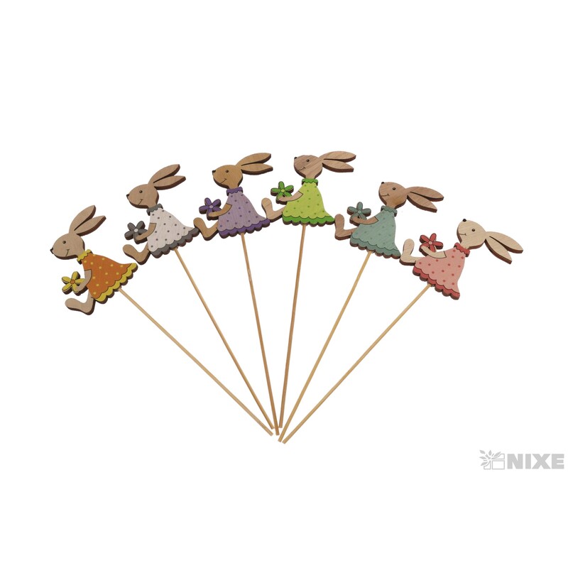 ZÁPICH ZAJÍC 6x5x22cm 6ks*MIX BAREV