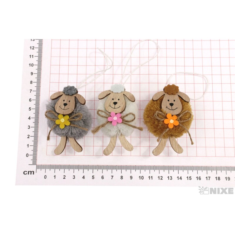 ZÁVĚS BERÁNEK 4x7cm 3ks*MIX BAREV