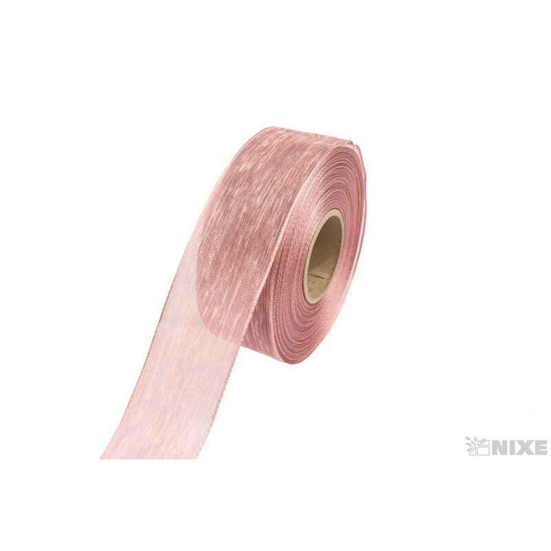 PLÁTNOVÁ STUHA EFEKT 40mmx25m*STARORŮŽOVÁ 108607