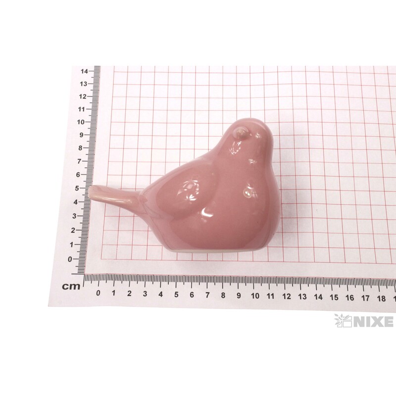 PTÁČEK KERAMIKA 13x8cm*RŮŽOVÁ