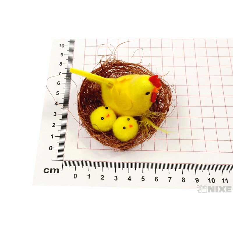 KUŘÁTKA HNÍZDO 6cm 12ks*ŽLUTÁ