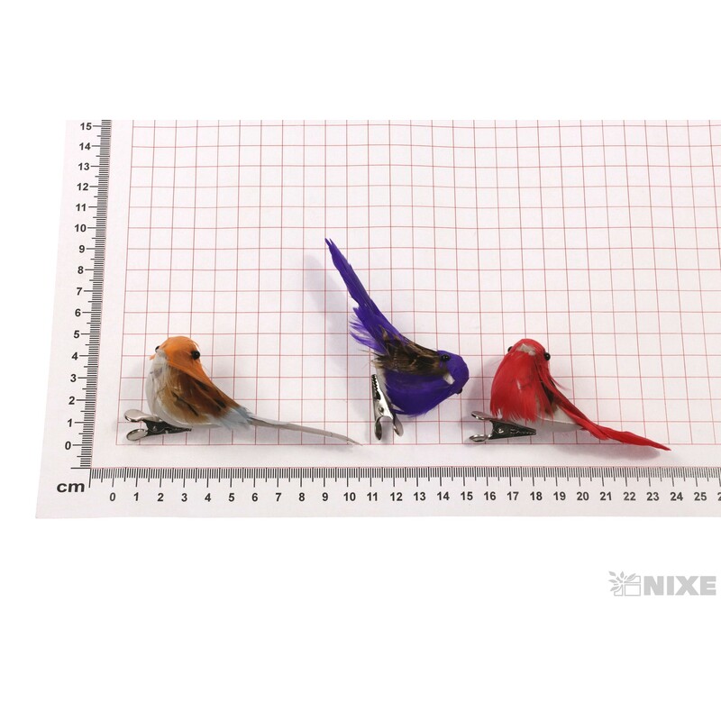 PTÁČEK KLIPS 5x10cm 12ks*MIX BAREV