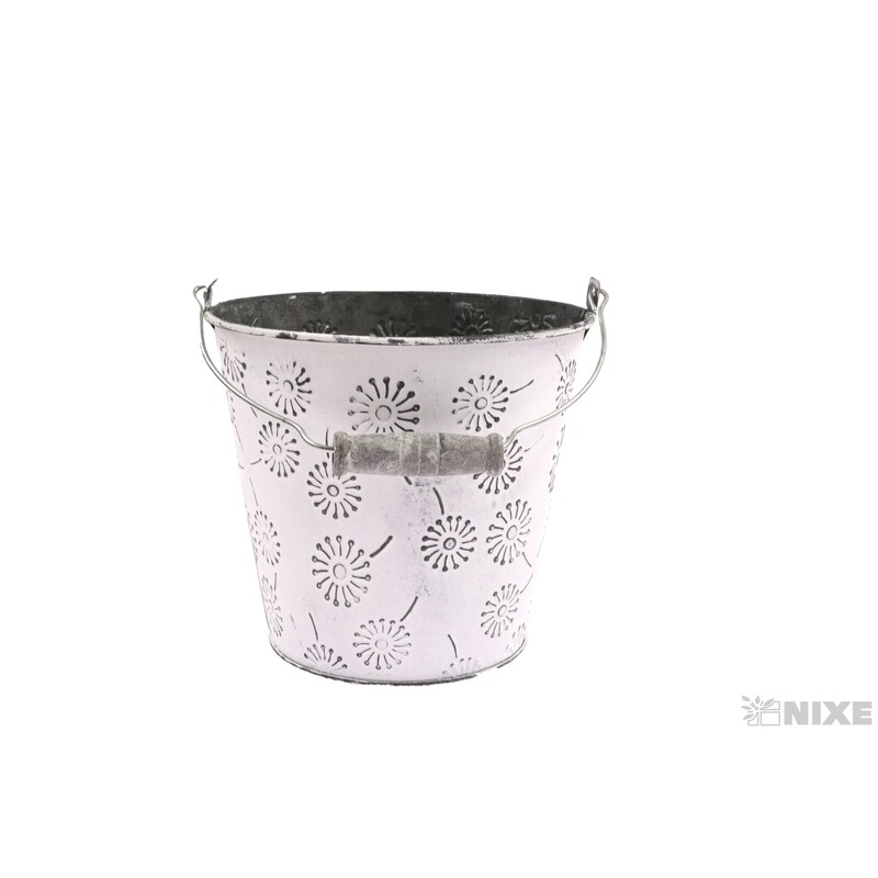 PLECHOVÝ KBELÍK 14x13cm*BÍLÁ