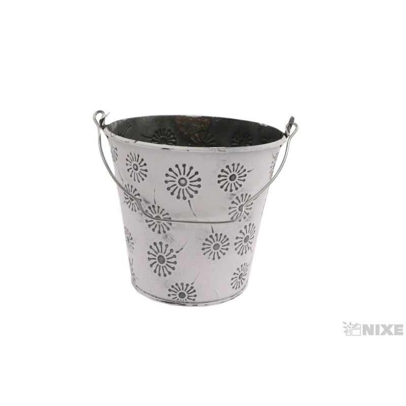 PLECHOVÝ KBELÍK 12x12cm*BÍLÁ