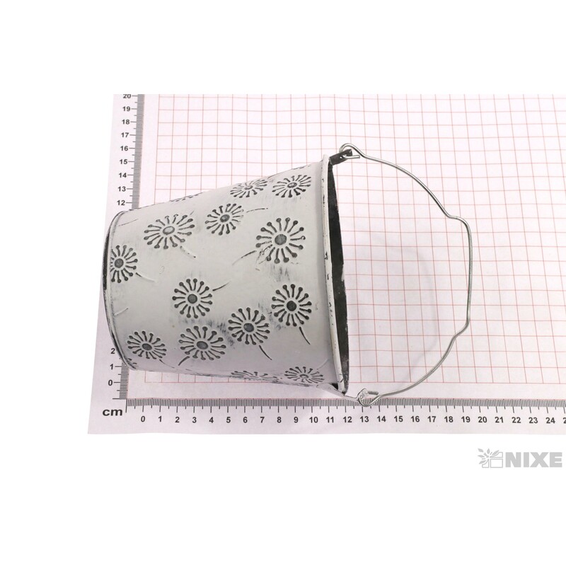 PLECHOVÝ KBELÍK 12x12cm*BÍLÁ