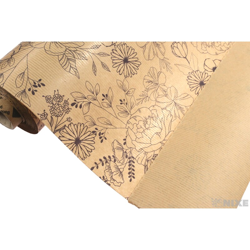 ROLE PAPÍR BLOOMING 79cmx40m*PŘÍRODNÍ+ČERNÁ