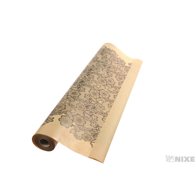 ROLE PAPÍR BRODERIE 79cmx40m*PŘÍRODNÍ+ČERNÁ