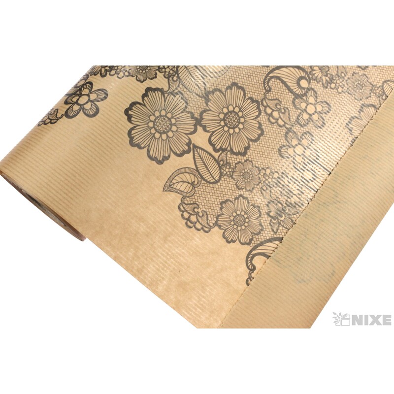 ROLE PAPÍR BRODERIE 79cmx40m*PŘÍRODNÍ+ČERNÁ