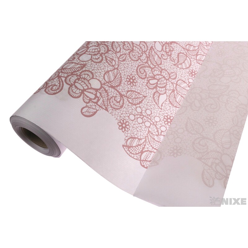 ROLE PAPÍR BRODERIE 79cmx40m*BÍLÁ+RŮŽOVÁ