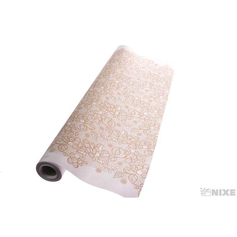 ROLE PAPÍR BRODERIE 79cmx40m*BÍLÁ+ZLATÁ