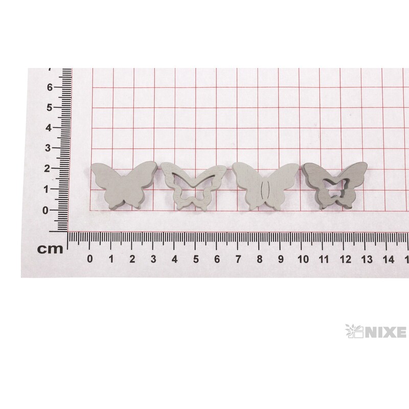 MOTÝL D 3x2cm 32ks*BÍLÁ