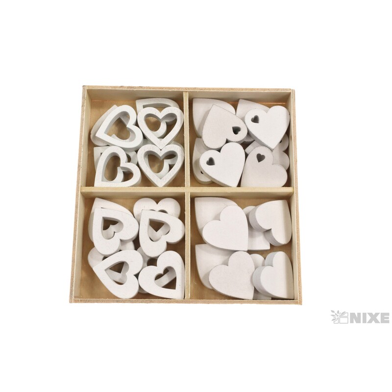 SRDCE D 2,5x2,5cm 32ks*BÍLÁ