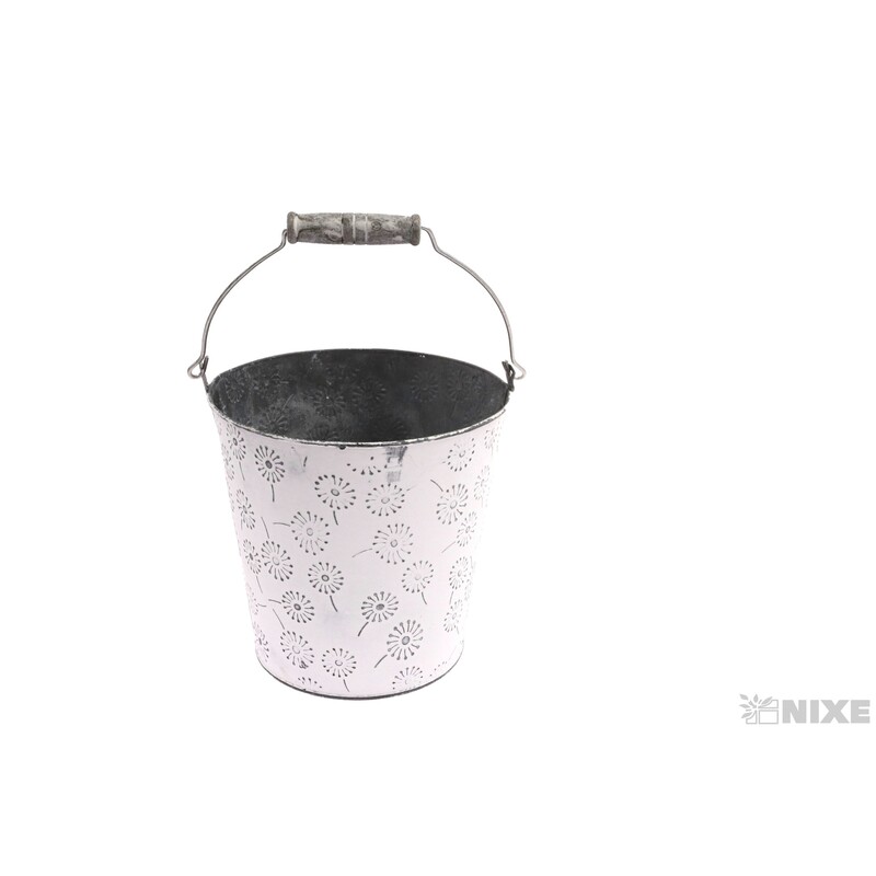 PLECHOVÝ KBELÍK 17,5x17cm*BÍLÁ