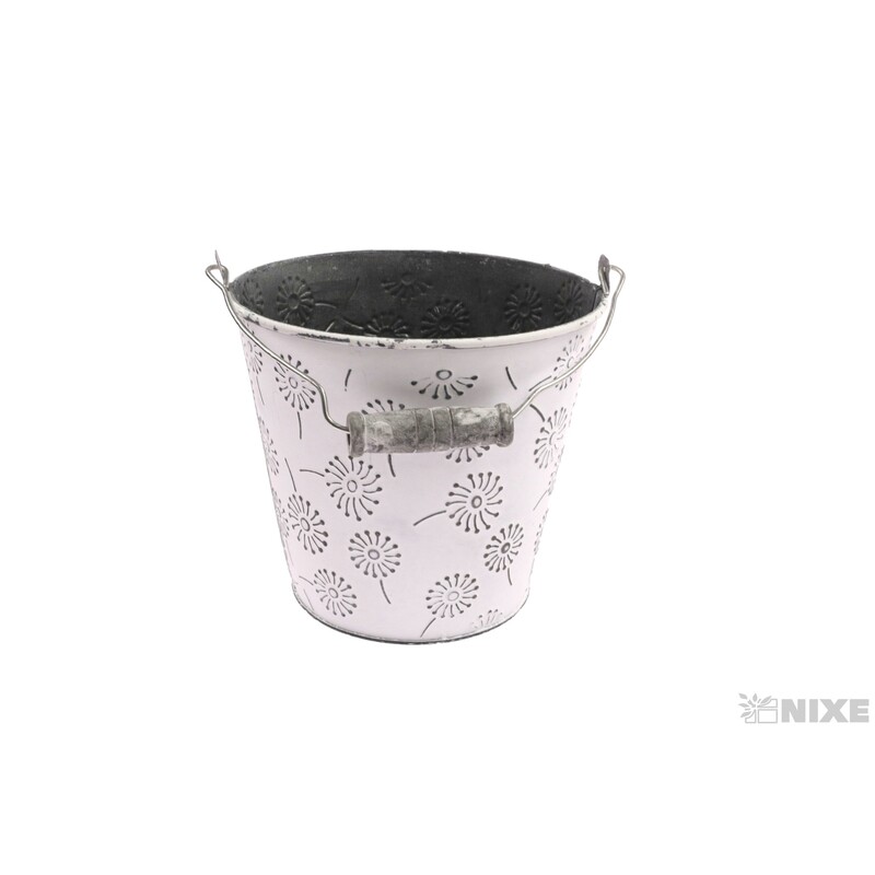 PLECHOVÝ KBELÍK 14x13cm*BÍLÁ