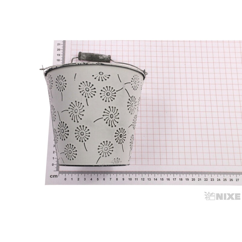 PLECHOVÝ KBELÍK 14x13cm*BÍLÁ