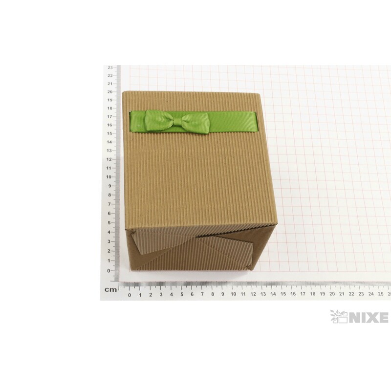 OBAL KRABICE SIMPLY 12,5x12x12cm*PŘÍRODNÍ+ZELENÁ