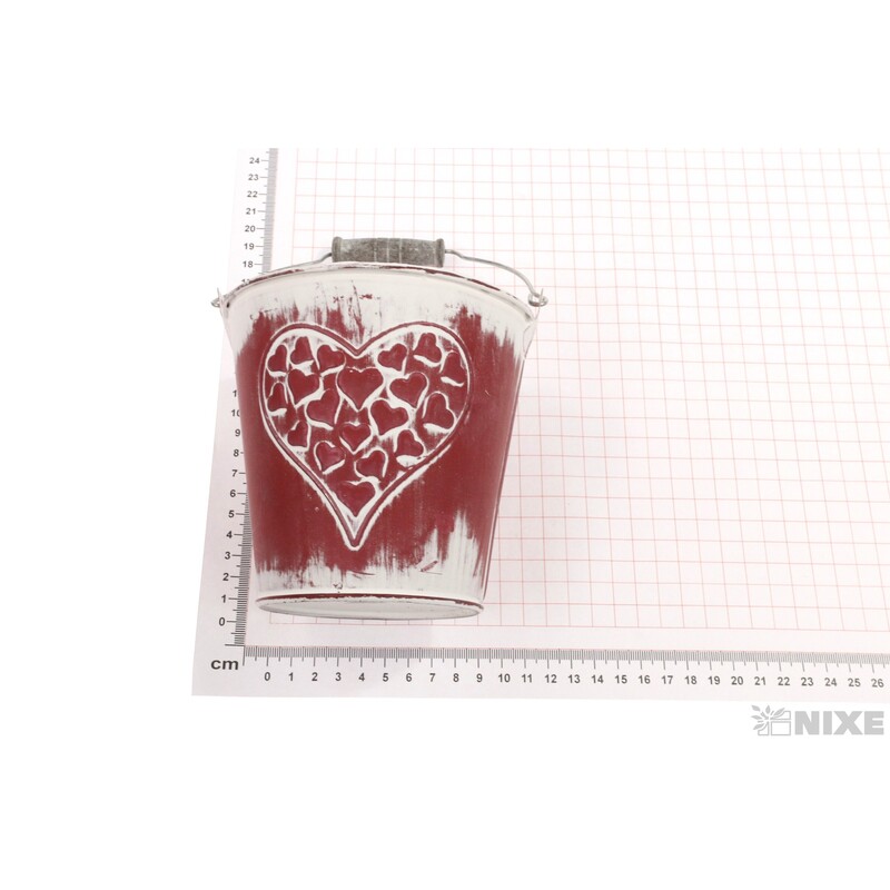 PLECHOVÝ KBELÍK 13x12cm*ČERVENÁ