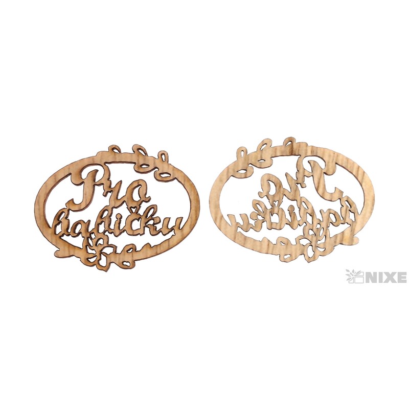 OVÁL BABIČKA 3,5cm 10ks*PŘÍRODNÍ