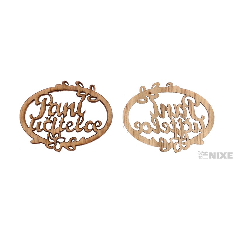 OVÁL UČITELKA 3,5cm 10ks*PŘÍRODNÍ