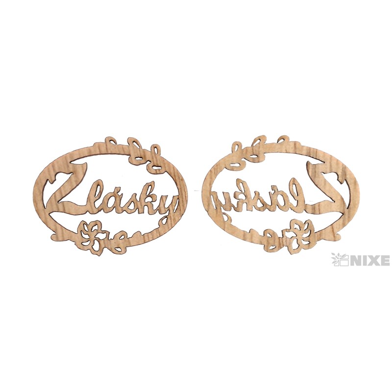 OVÁL LÁSKA 3,5cm 10ks*PŘÍRODNÍ