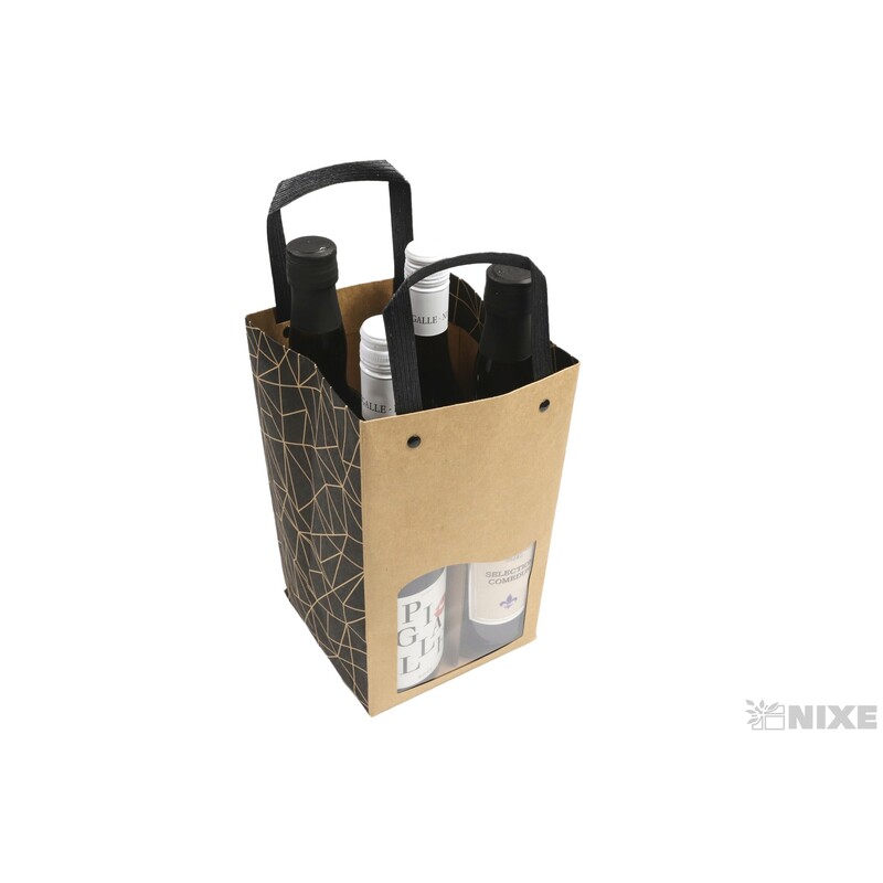 TAŠKA CRAFT 4LÁHVE 15x15x26cm*PŘÍRODNÍ