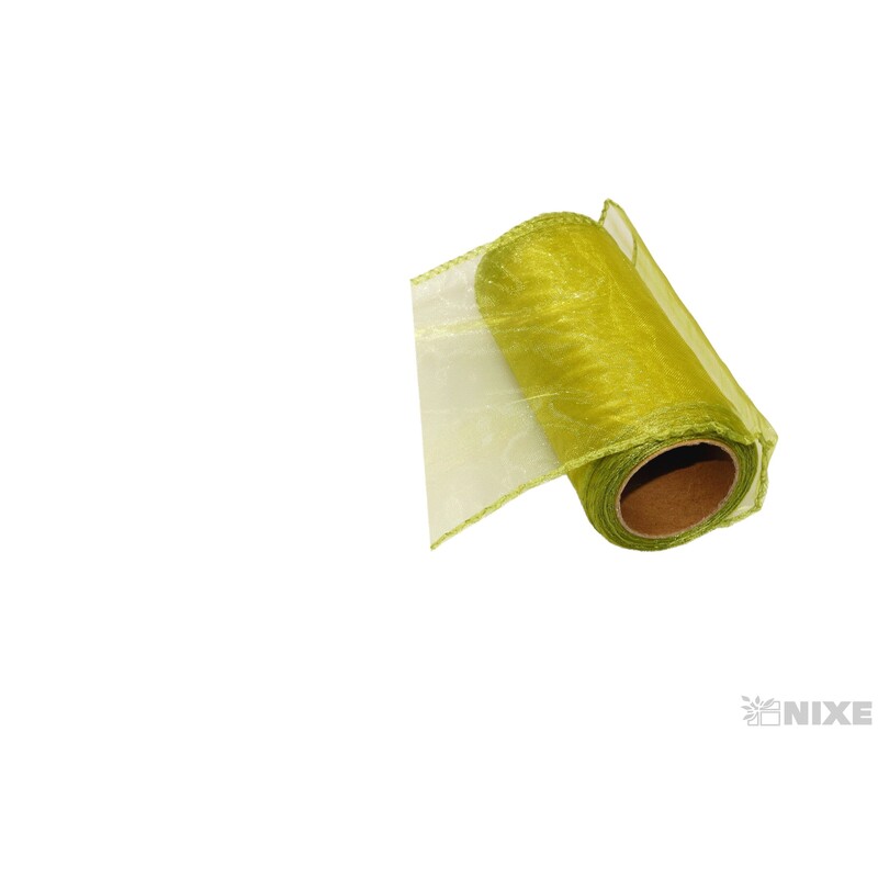 ORGANZA 10cmx10yd*ZELENÁ OLIVA