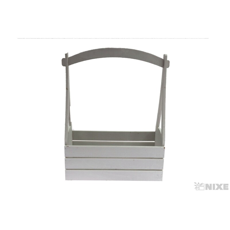 OBAL DŘEVO 27x12x39cm*BÍLÁ