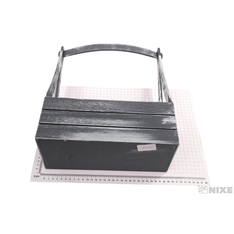 OBAL DŘEVO 27x12x39cm*ŠEDÁ