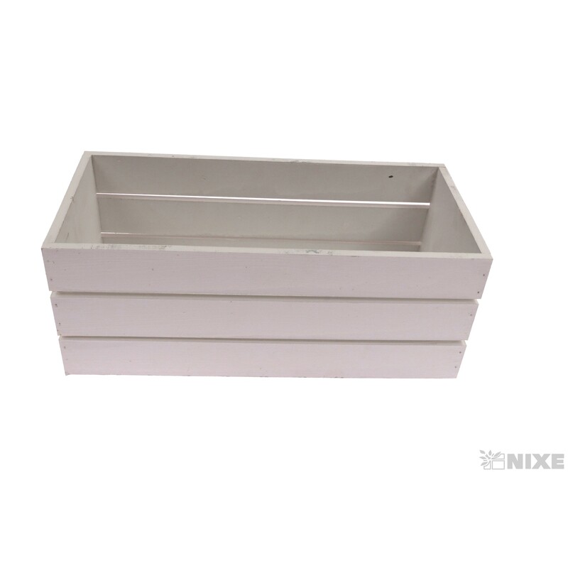 OBAL DŘEVO 27x12x11cm*BÍLÁ