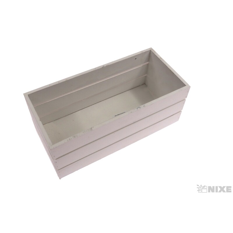 OBAL DŘEVO 27x12x11cm*BÍLÁ