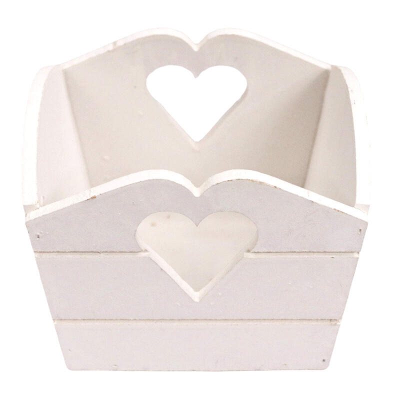 OBAL DŘEVO 13x11x11cm*BÍLÁ