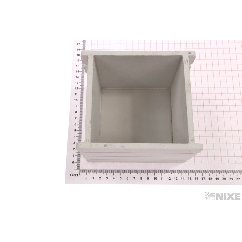 OBAL DŘEVO 11x11x10cm*BÍLÁ