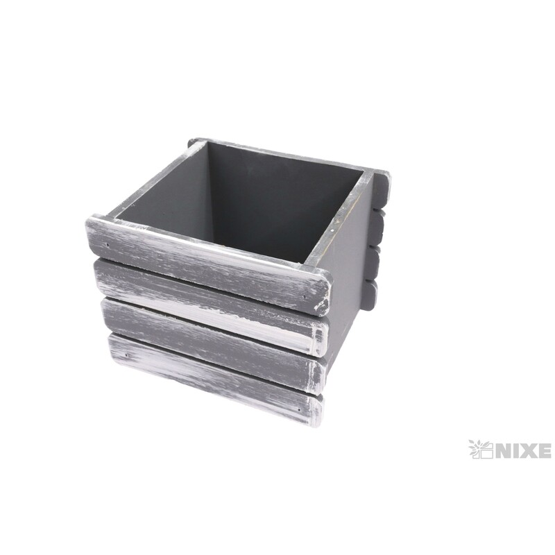 OBAL DŘEVO 11x11x10cm*ŠEDÁ