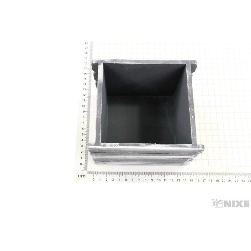 OBAL DŘEVO 11x11x10cm*ŠEDÁ