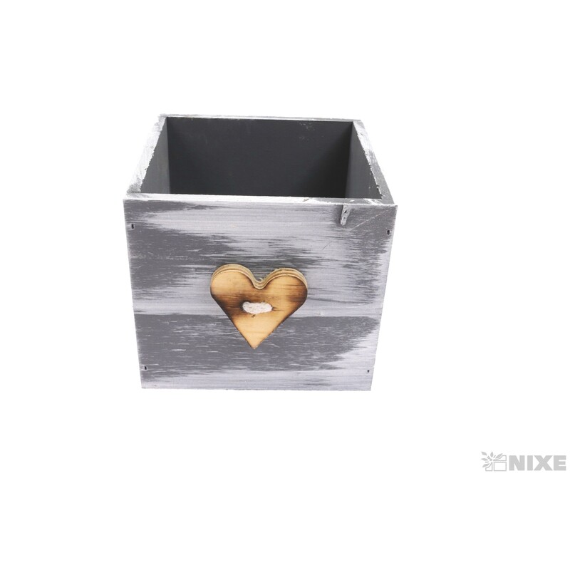 OBAL DŘEVO 11x11x11cm*ŠEDÁ