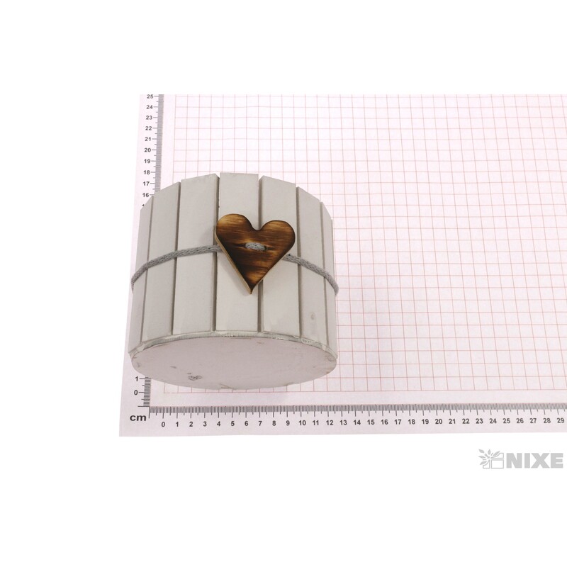 OBAL DŘEVO pr. 12x10cm*BÍLÁ