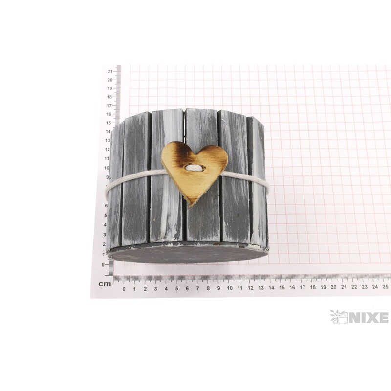 OBAL DŘEVO pr. 12x10cm*ŠEDÁ