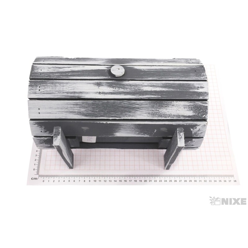 OBAL DŘEVO 29x20x13x12cm*ŠEDÁ