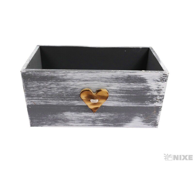 OBAL DŘEVO 22x11x10cm*ŠEDÁ