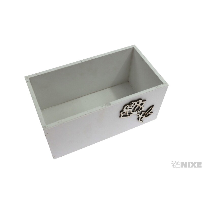 OBAL DŘEVO 22x11x10cm*BÍLÁ