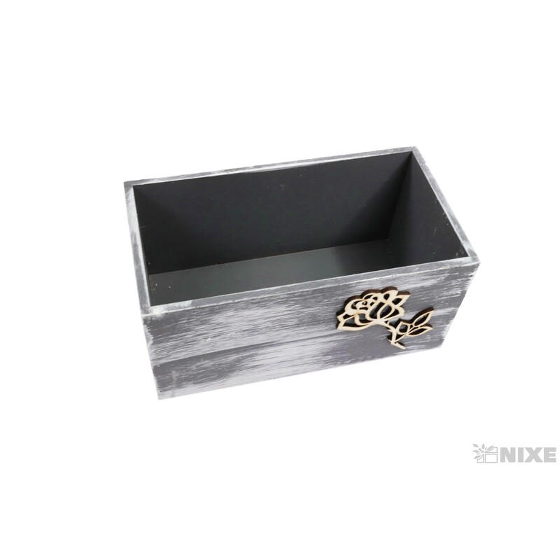 OBAL DŘEVO 22x11x10cm*ŠEDÁ