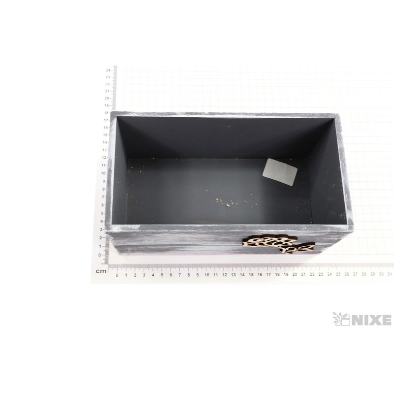 OBAL DŘEVO 22x11x10cm*ŠEDÁ